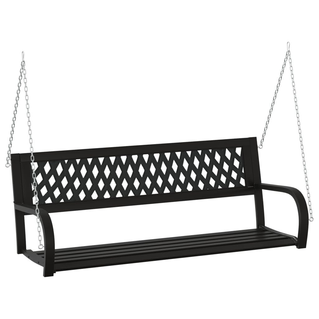 vidaXL Hollywoodschaukel Hollywoodschaukel 125 cm Stahl und Kunststoff Schwarz