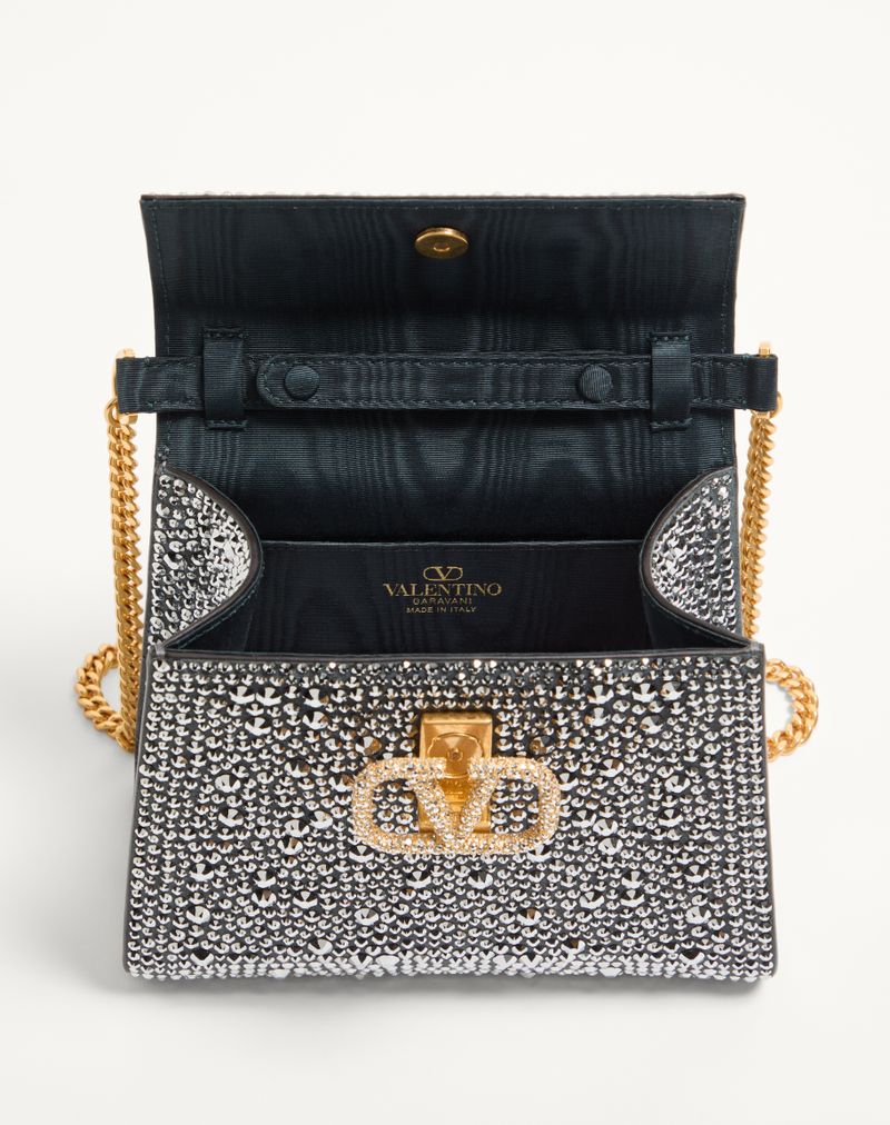 Bolsa Valentino Garavani Vsling Mini com Strass e Logotipo de Joia
