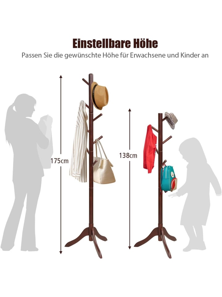 COSTWAY Garderobenständer 175cm in Braun günstig kaufen onesize