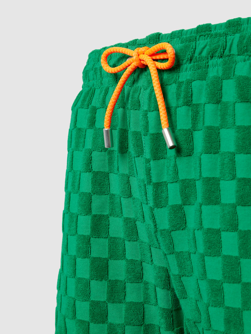 Badehose mit Label-Patch Modell 'GUSTAVIA SPONGE' in grün