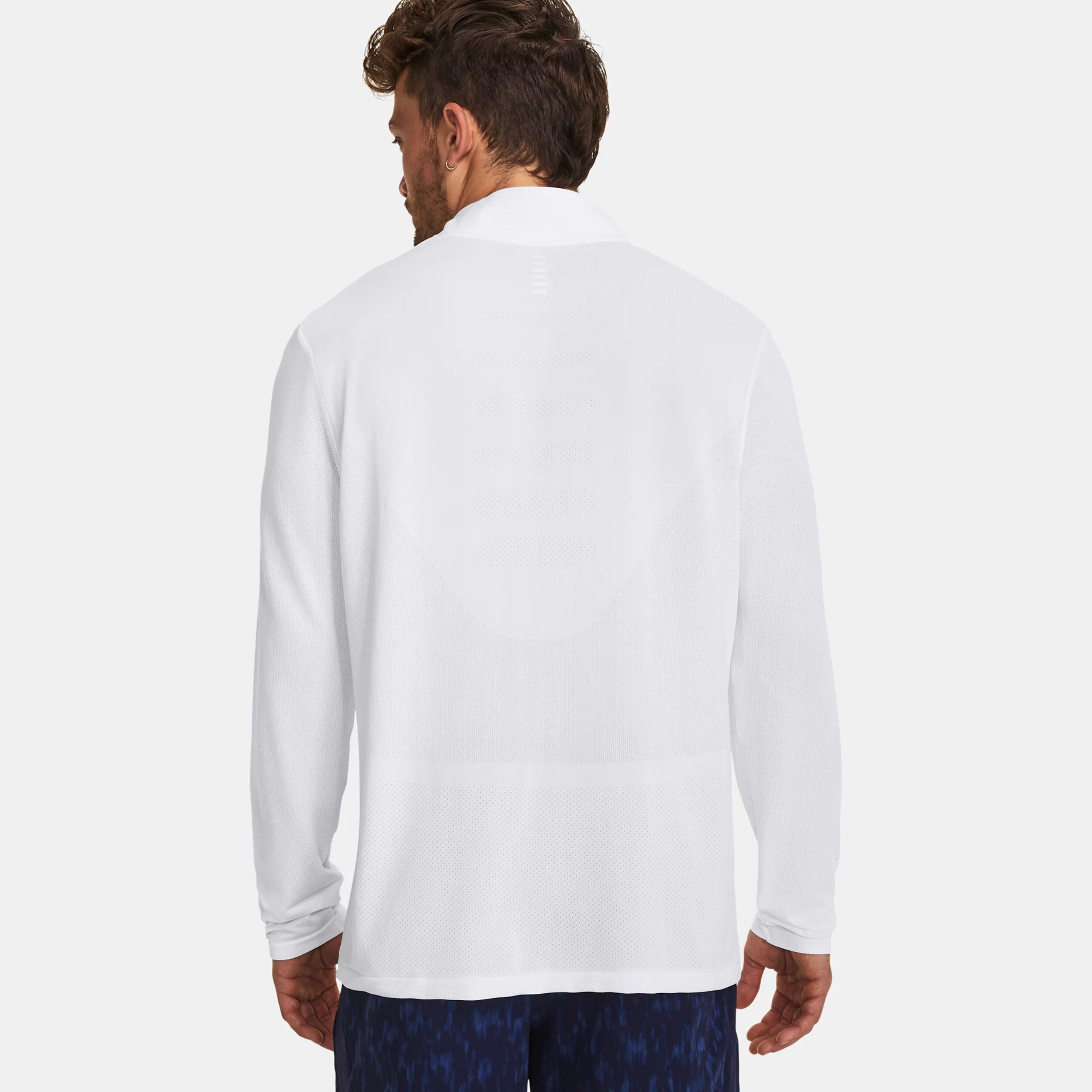 Seamless Stride 1/4 Zip Lauftop Herren - Weiß