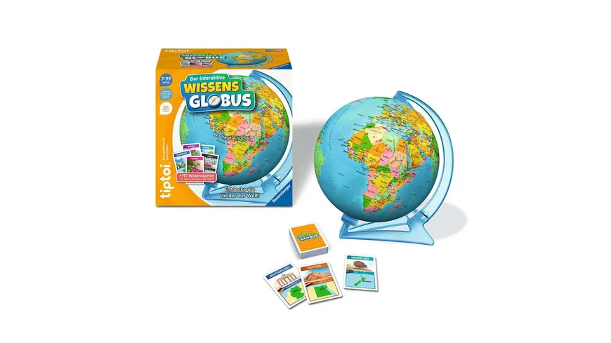Ravensburger tiptoi - Spiel - Der interaktive Wissens-Globus - Lern-Globus für Kinder, lehrreicher Globus