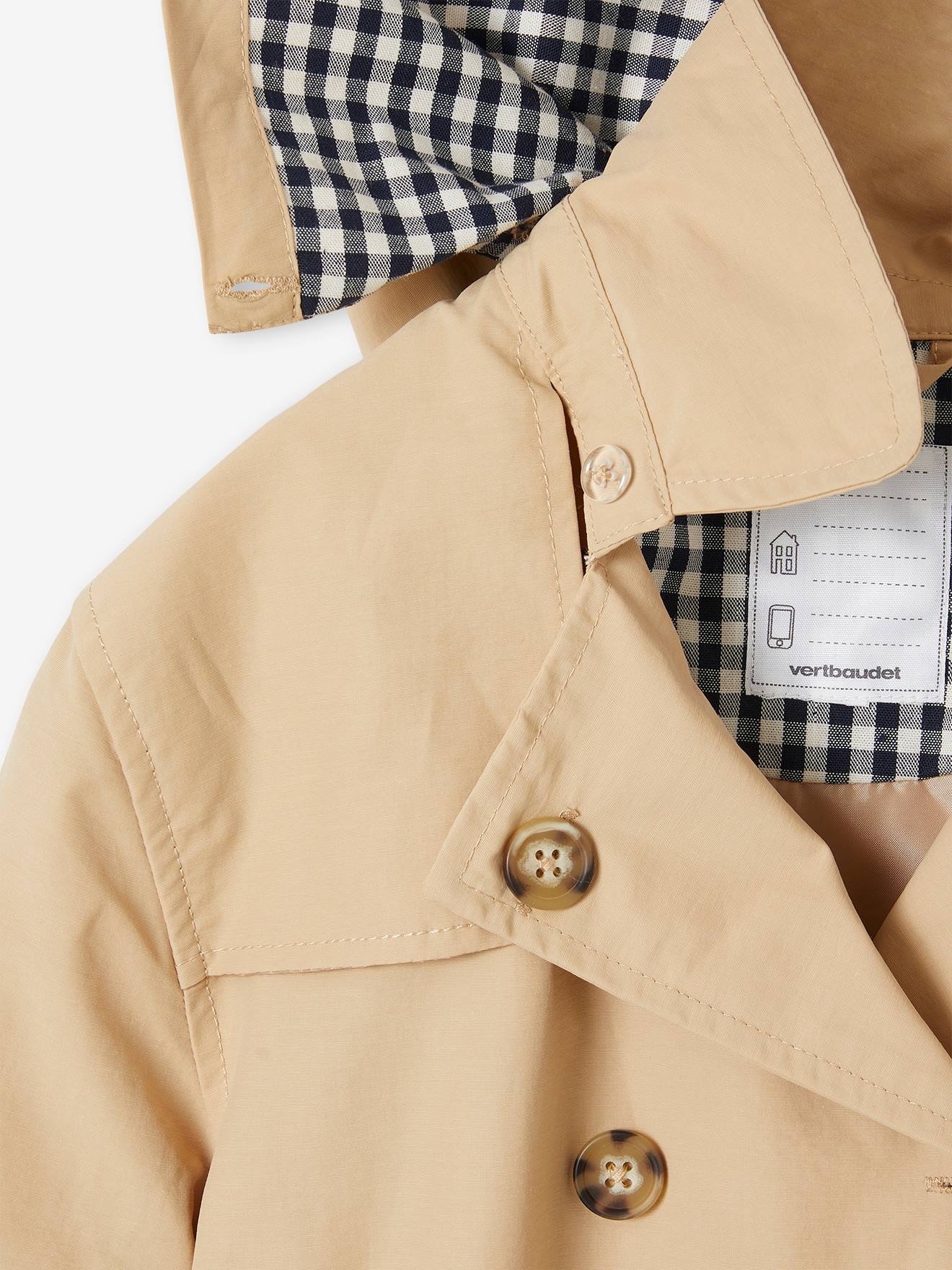 Vertbaudet Mädchen Trenchcoat mit abnehmbarer Kapuze - beige