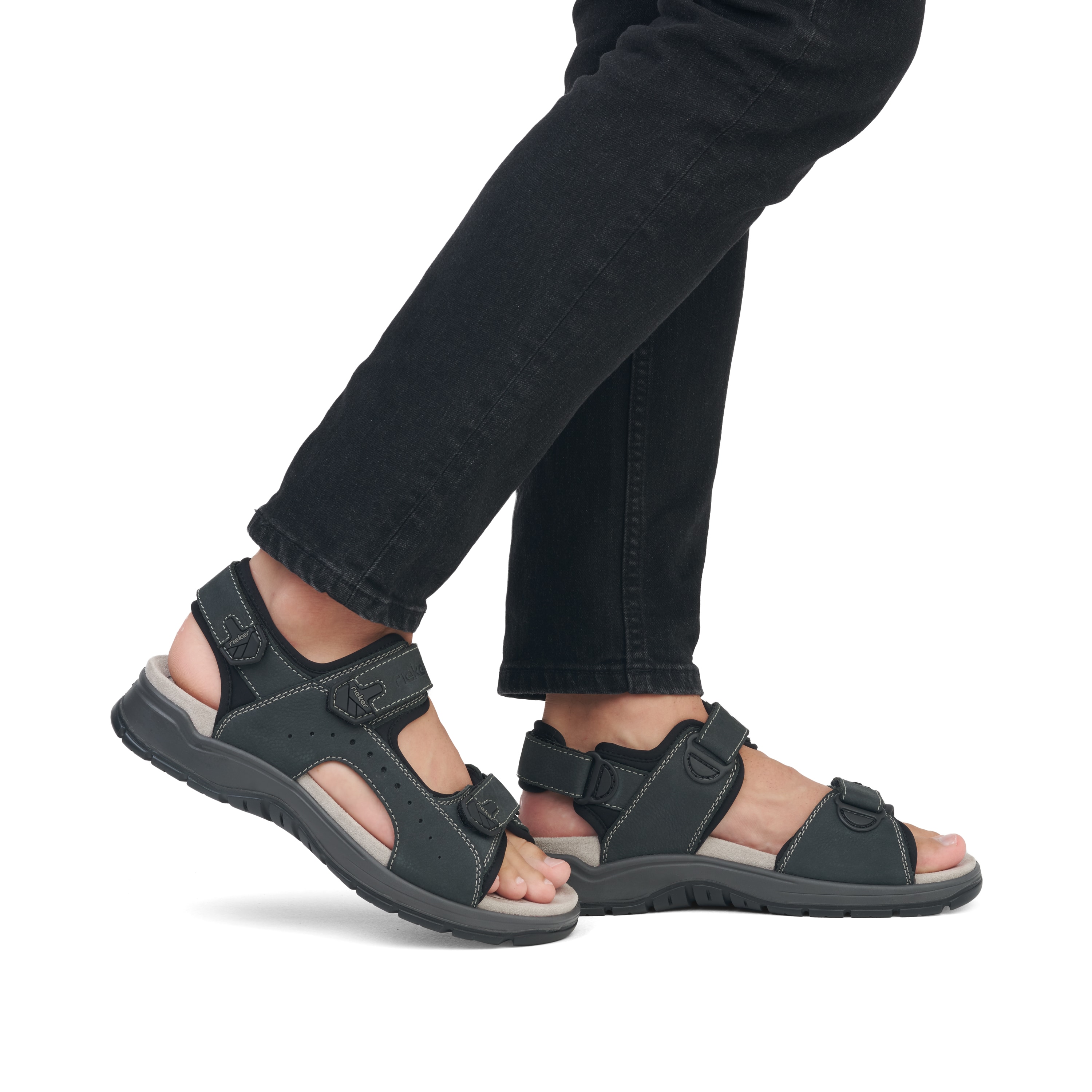 Rieker Herren Trekkingsandalen blaugrau