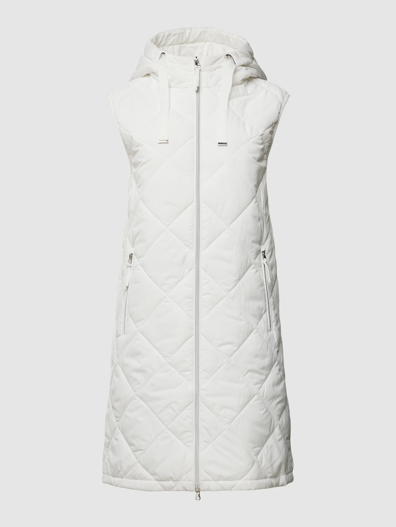 Steppweste mit Kapuze in offwhite