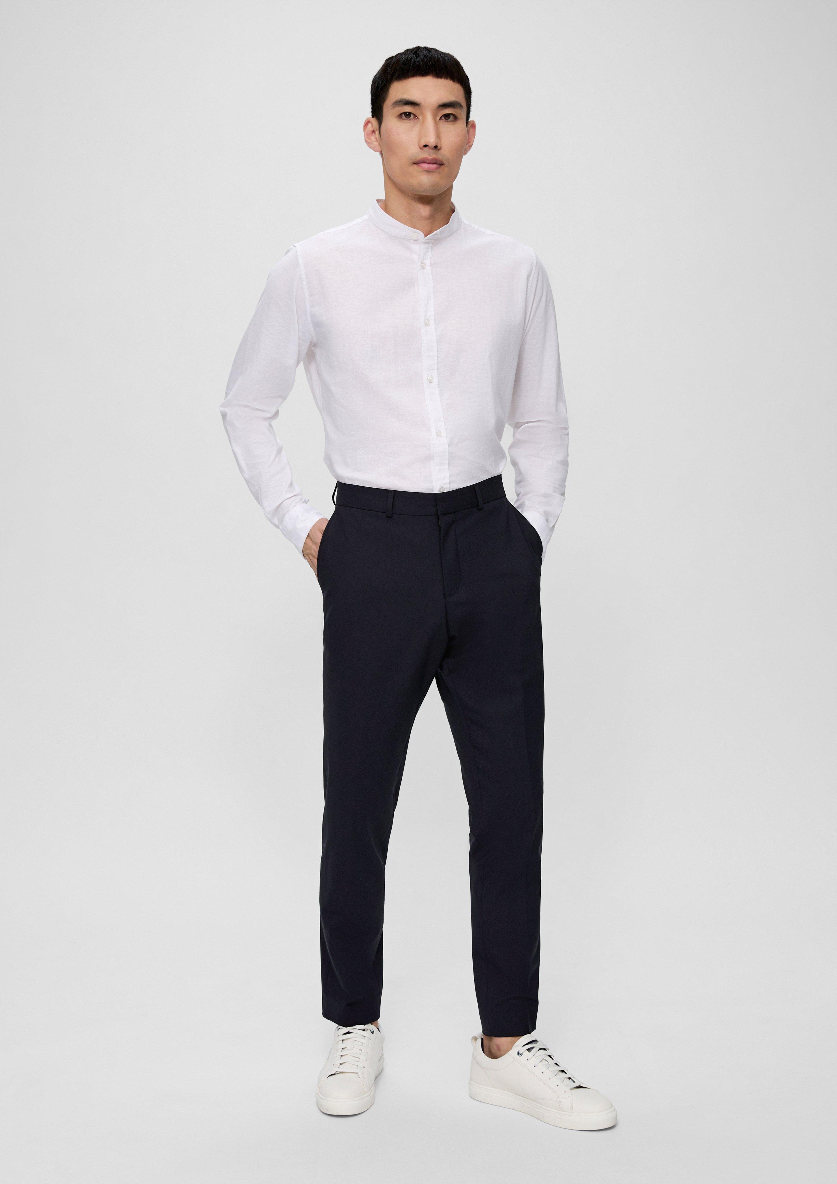 Slim: Elastische Anzughose in Wollmix  2134203-5952
