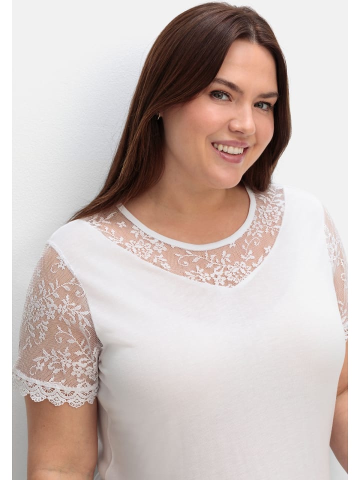 sheego Shirt in weiß günstig kaufen