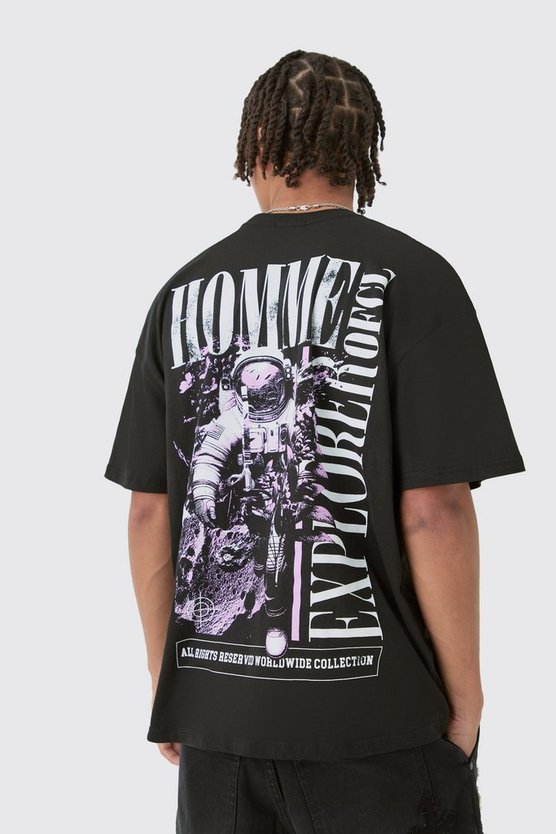 Oversize T-Shirt mit Explorer Space Print