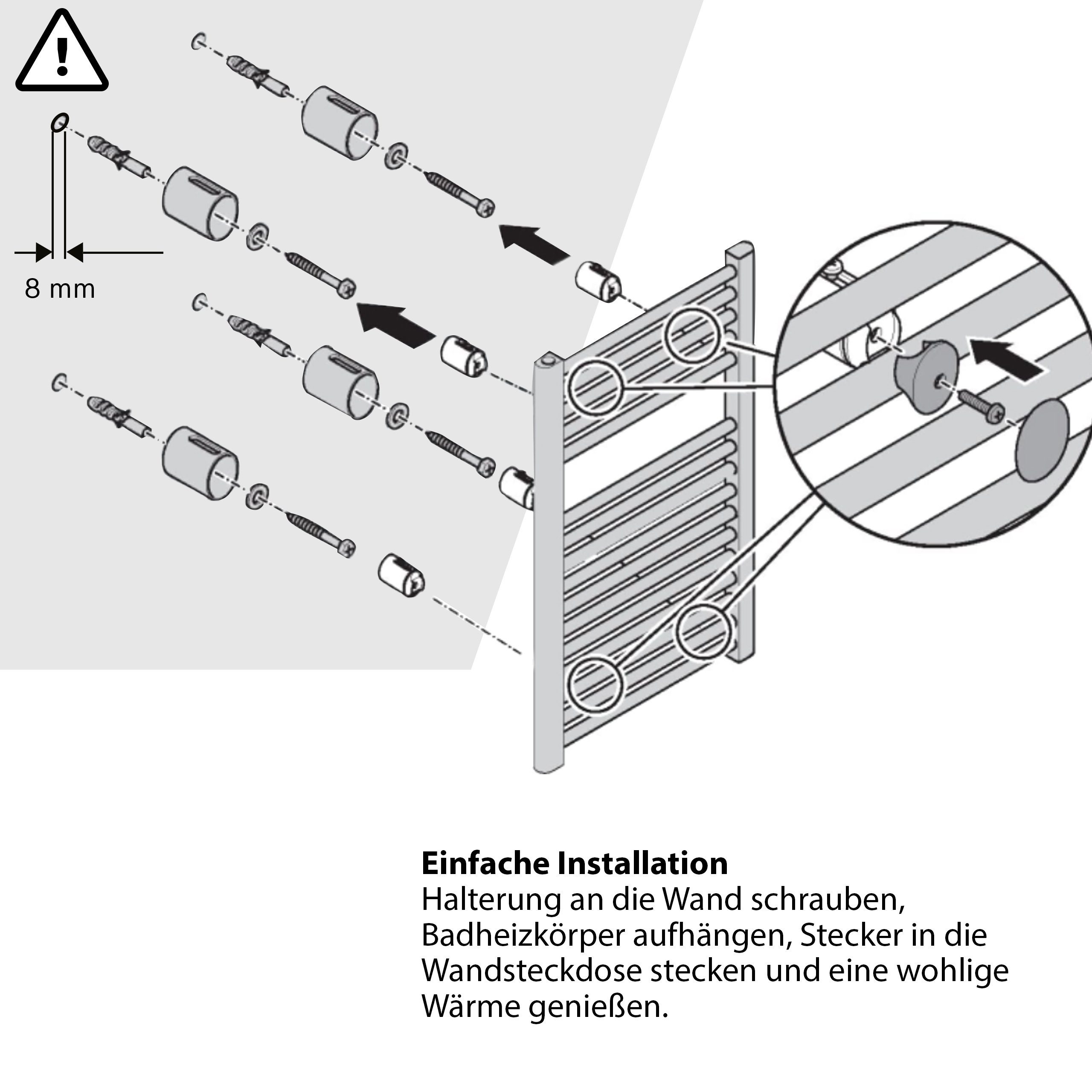 BOSCH Badheizkörper Heat Radiator 4500, mit Handtuchhalterung und integriertem Temperaturregler