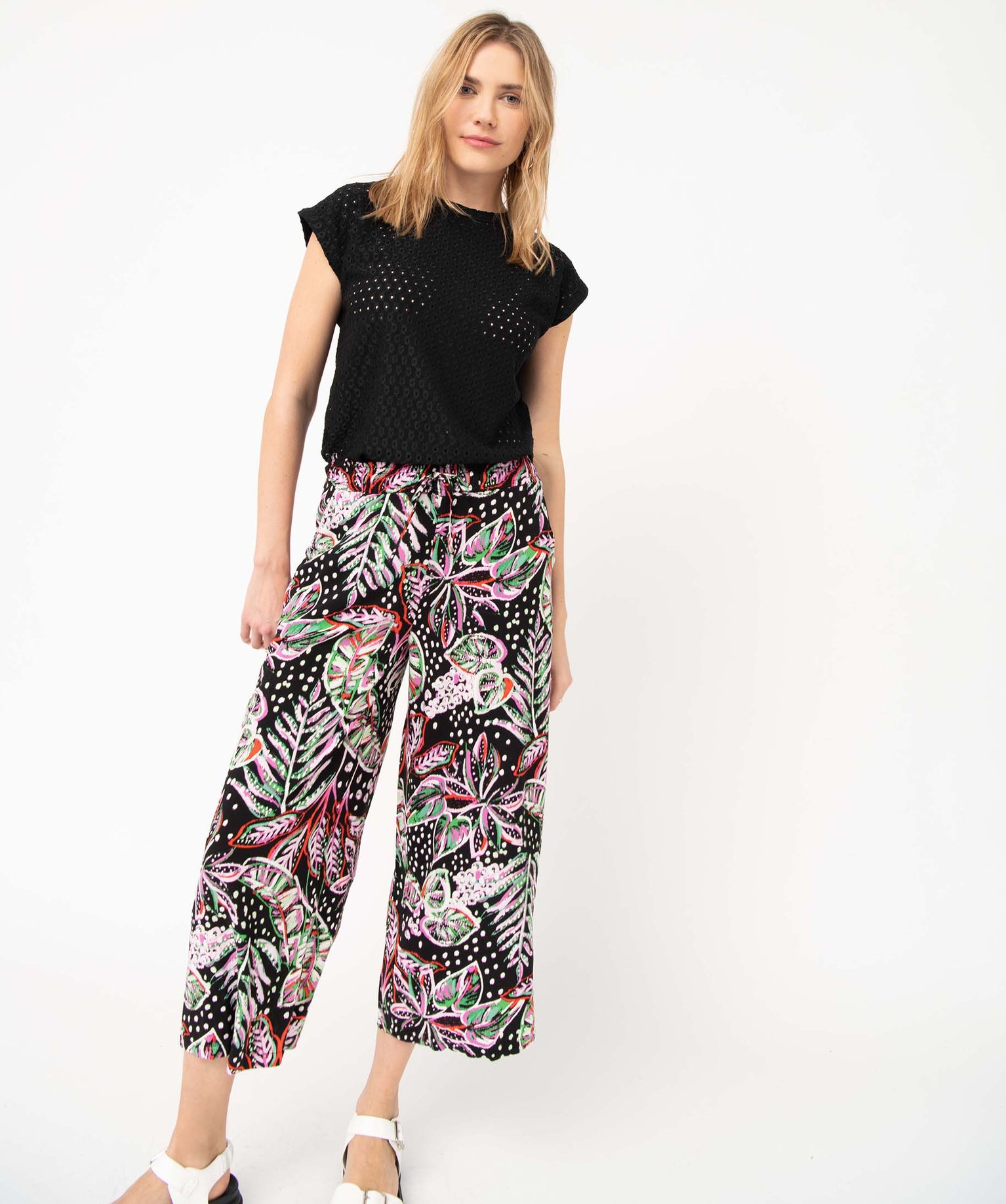 Pantacourt femme ample à motifs exotiques imprime | GEMO