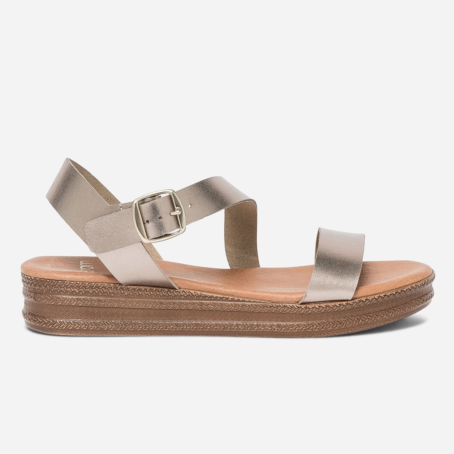 Sandale bronze en cuir