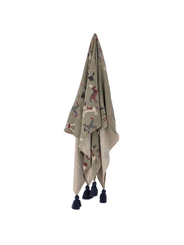 Bloomingville Decke LOOME Grün mit Zirkus Motiv 160x130 cm günstig kaufen onesize
