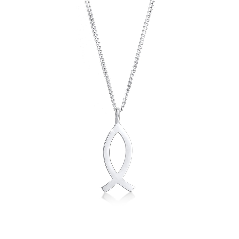 Elli Elli Collier Poisson Pendentif Réligion Connexion Collier Enfant - (925/1000) Arg collier