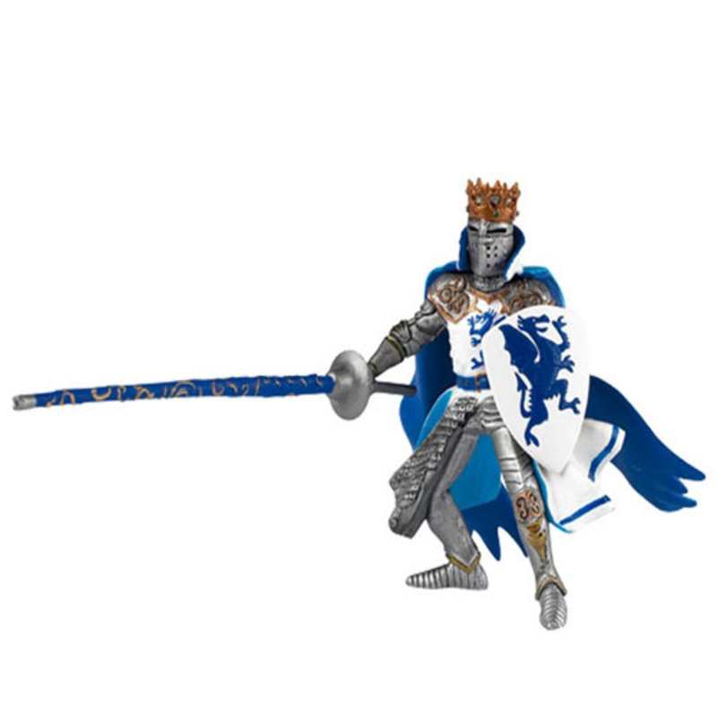 Figurine maître des armes cimier licorne argentée Papo