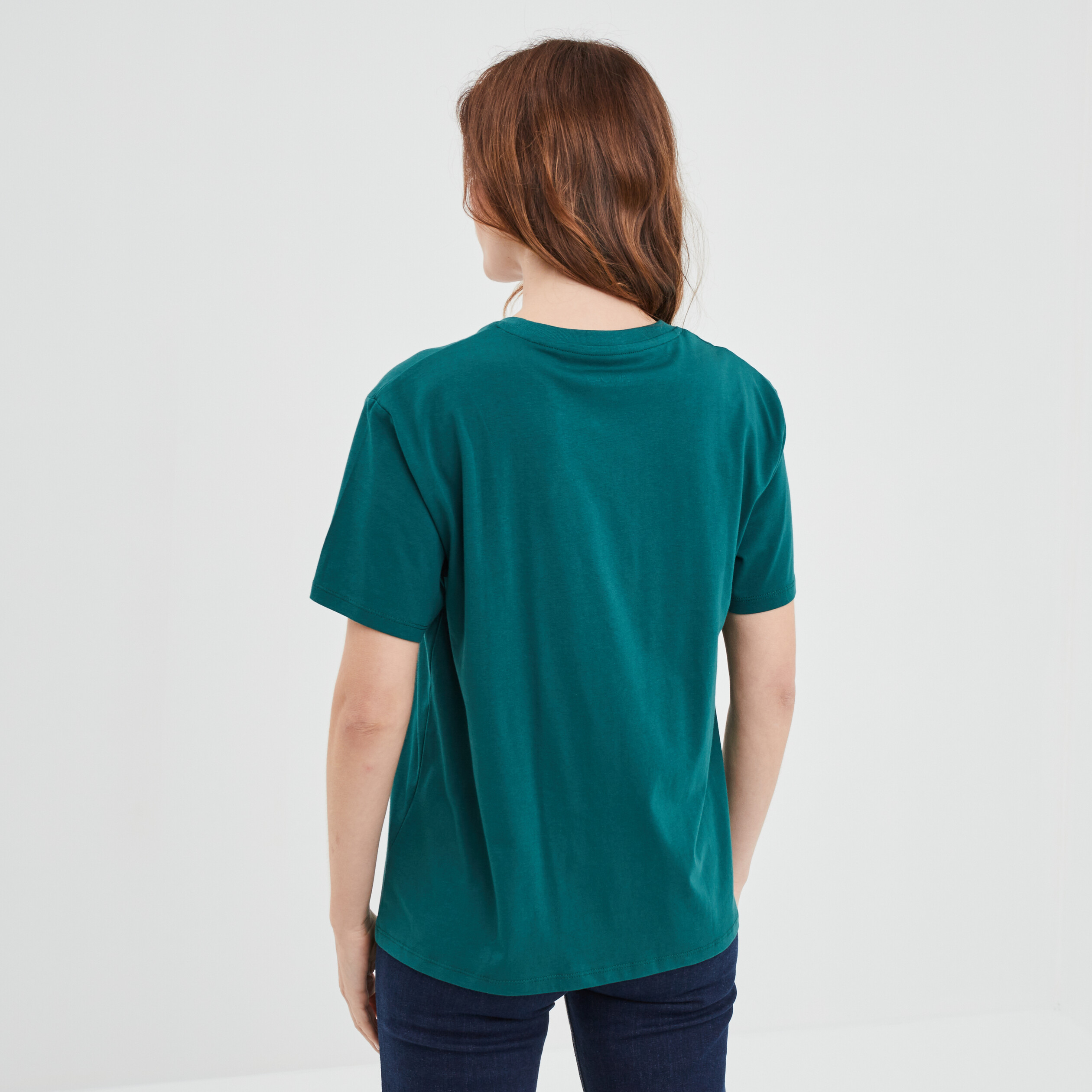 T-shirt manches courtes coton Snoopy vert femme | La Halle