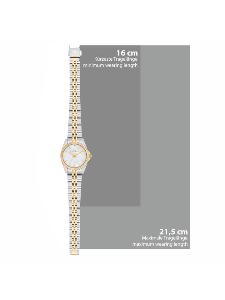 Rhodenwald & Söhne Damen Quarzuhr silber/gelbgold Edelstahl silber/gelbgold in silber/gelbgold günstig kaufen 21 cm