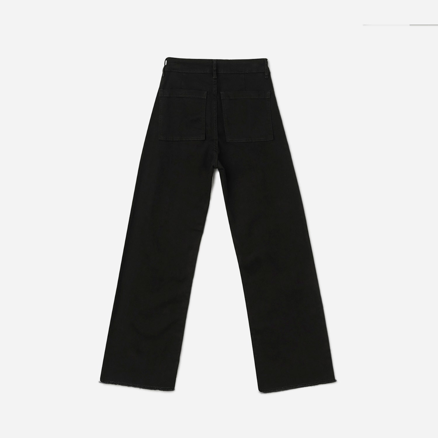 Jean large TEXTO noir bas frangés