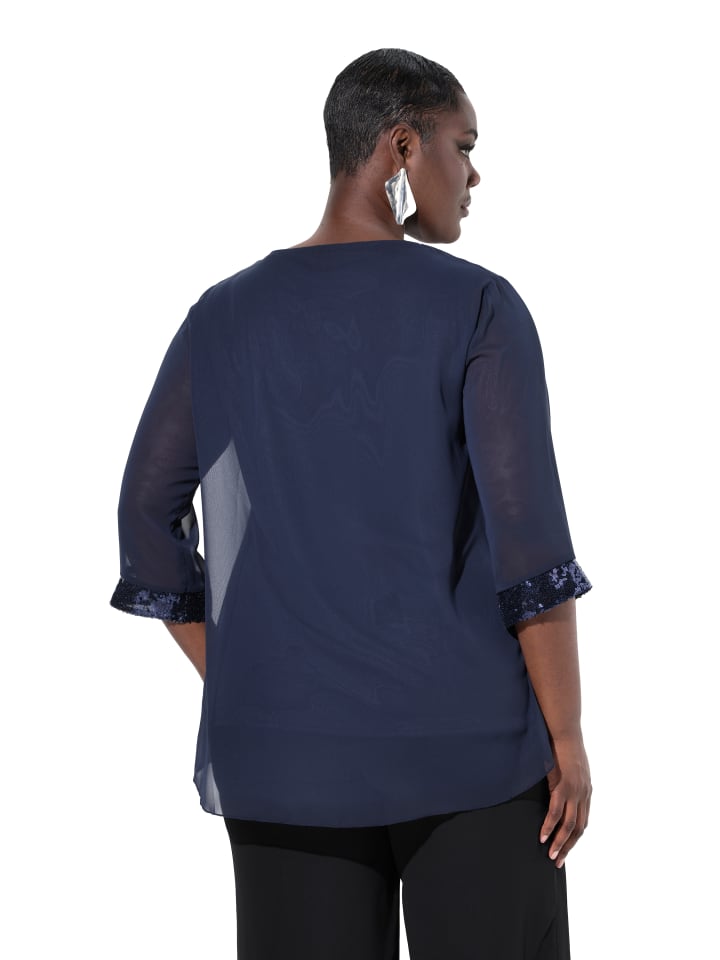 Ulla Popken Bluse in marine günstig kaufen