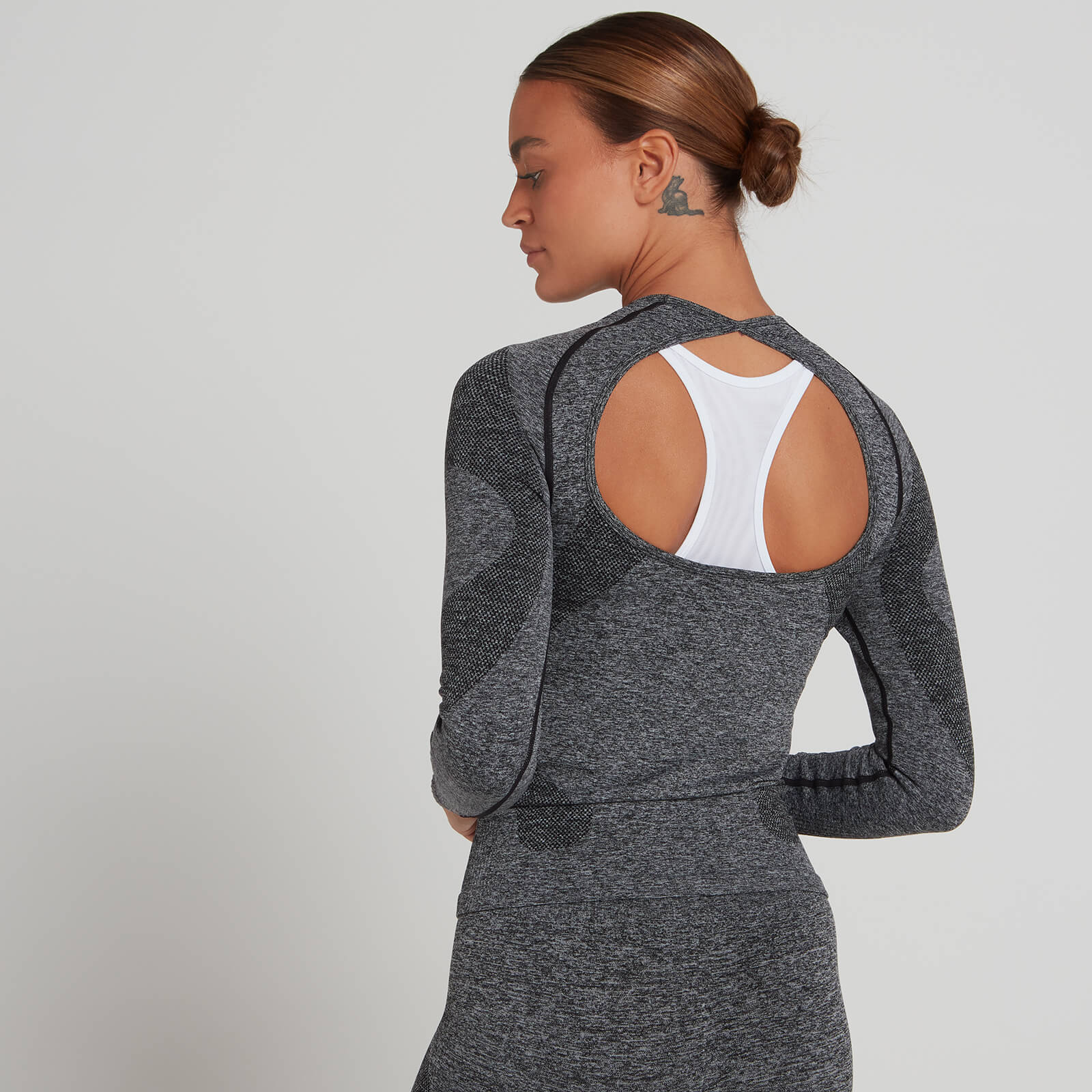 Haut sans coutures à manches longues MP Dynamic Training pour femmes – Noir délavé