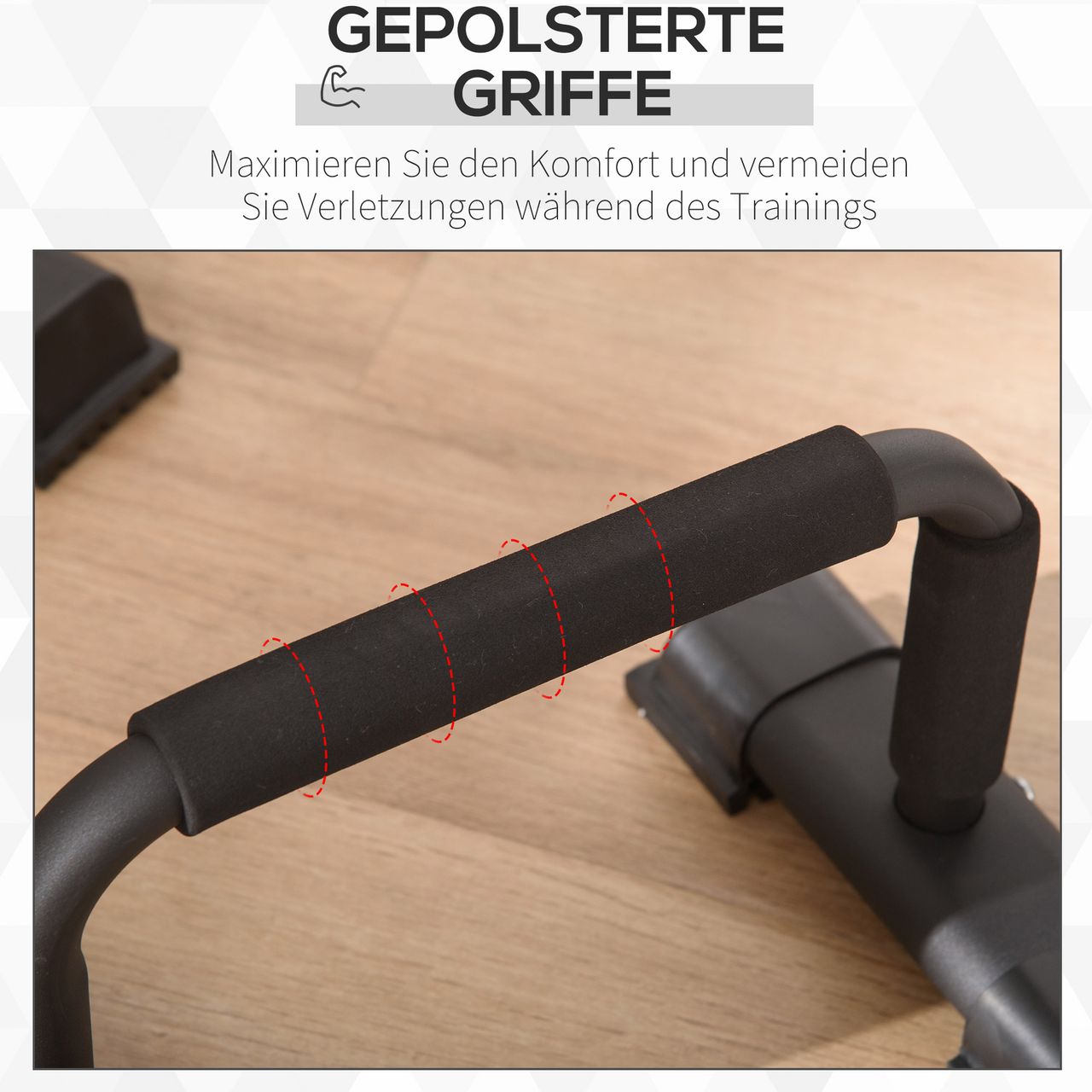 HOMCOM Liegestützgriffe 2er Set rutschfest Push Up Griffe Push up Bars Parallettes Liegestützen für Muskeltraining und Krafttraining Stahl