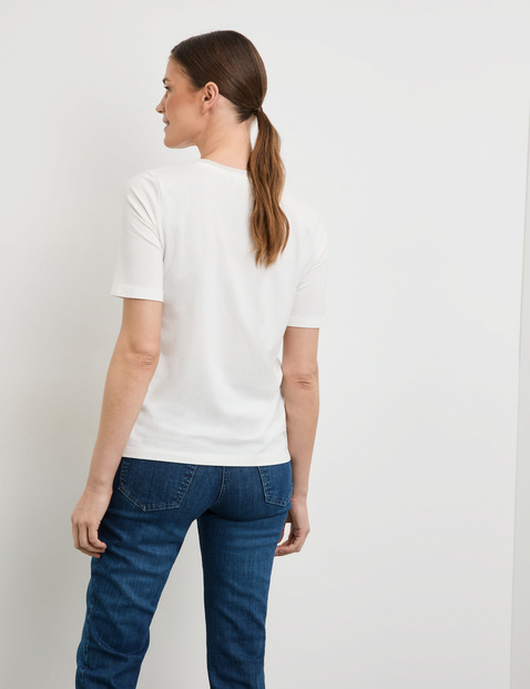 T-Shirt mit dekorativer Ausschnittblende