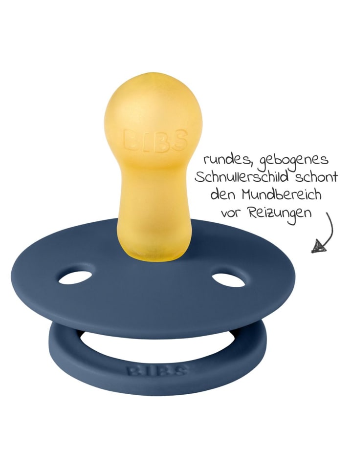 BIBS 5-tlg. Schnuller-Set - 4 Latex-Schnuller Colour 0-6 in blau günstig kaufen onesize