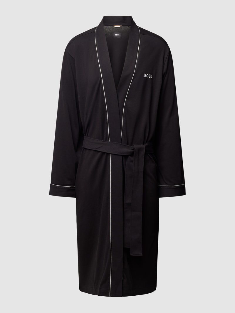 Bademantel mit Logo-Stitching Modell 'Xmas Kimono' in schwarz