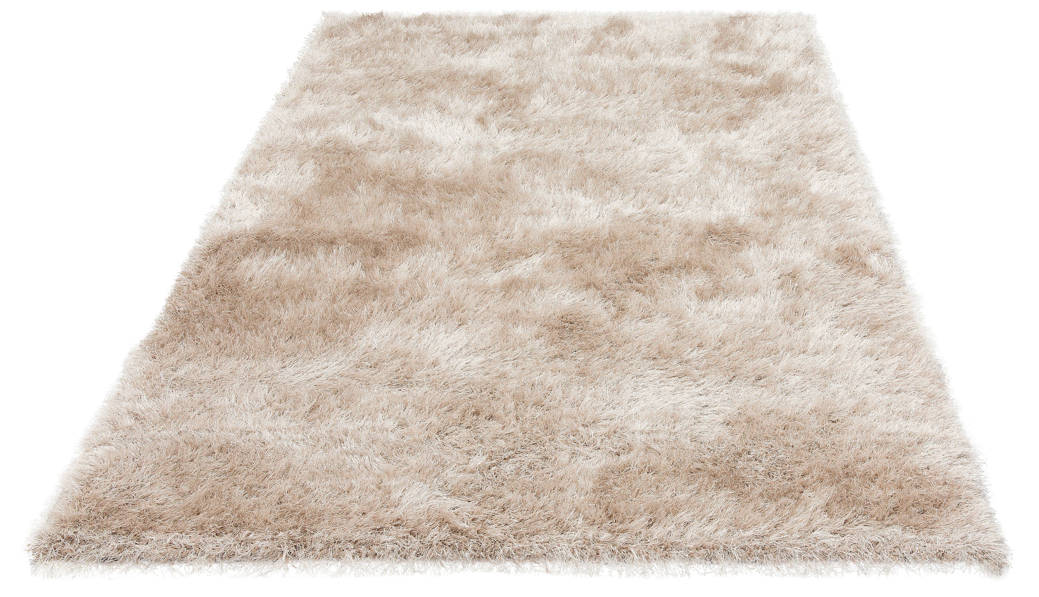 Hochflor-Teppich Glossy 411, merinos, rechteckig, Höhe: 70 mm, besonders weich, Microfaser, Langfor Teppich, Wohnzimmer, Schlafzimmer