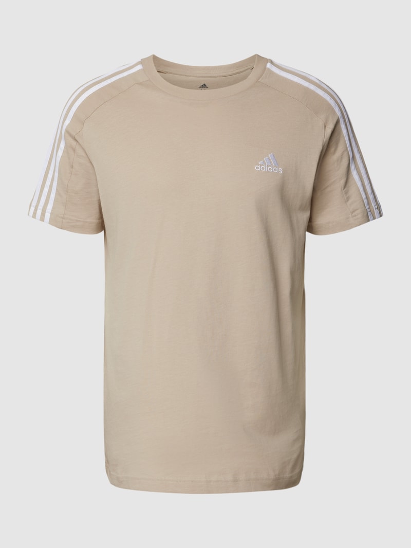 T-Shirt mit Label-Stitching in beige