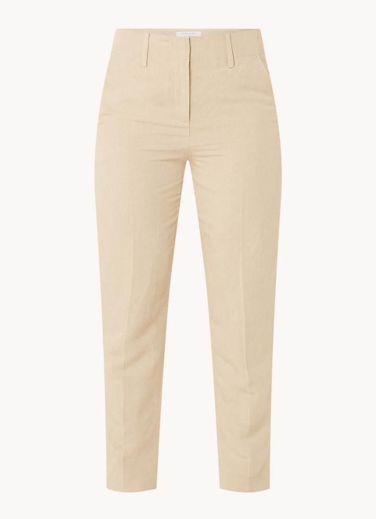 Calça cropped de cintura alta e corte reto Elinna da Gerard Darel em mistura de linho.