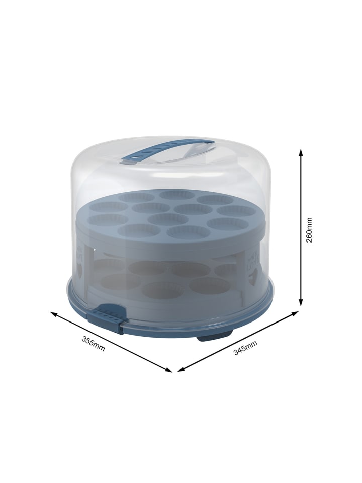 Rotho FRESH Tortenglocke hoch mit Trays in Transparent / Horizon blau günstig kaufen onesize
