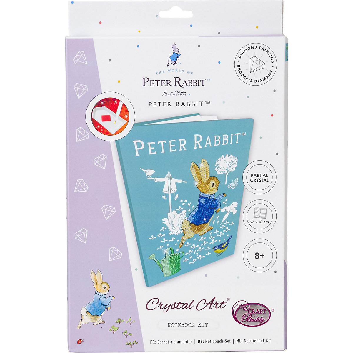 Peter Rabbit Crystal Art Notizbuch 18x26cm
