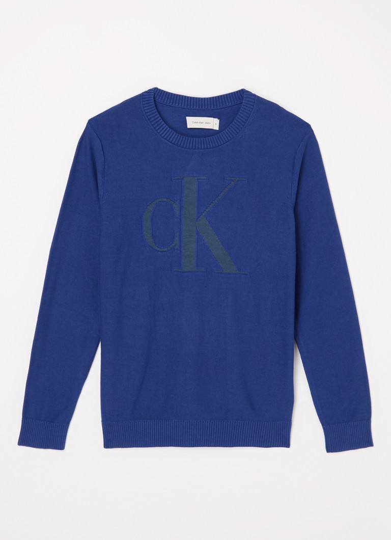 Pulover tricotat cu logo Calvin Klein