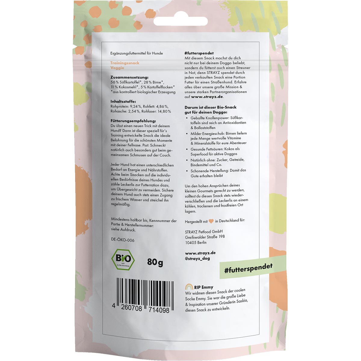 STRAYZ BIO Snack Veggie mit Süßkartoffel & Birne bei ZooRoyal