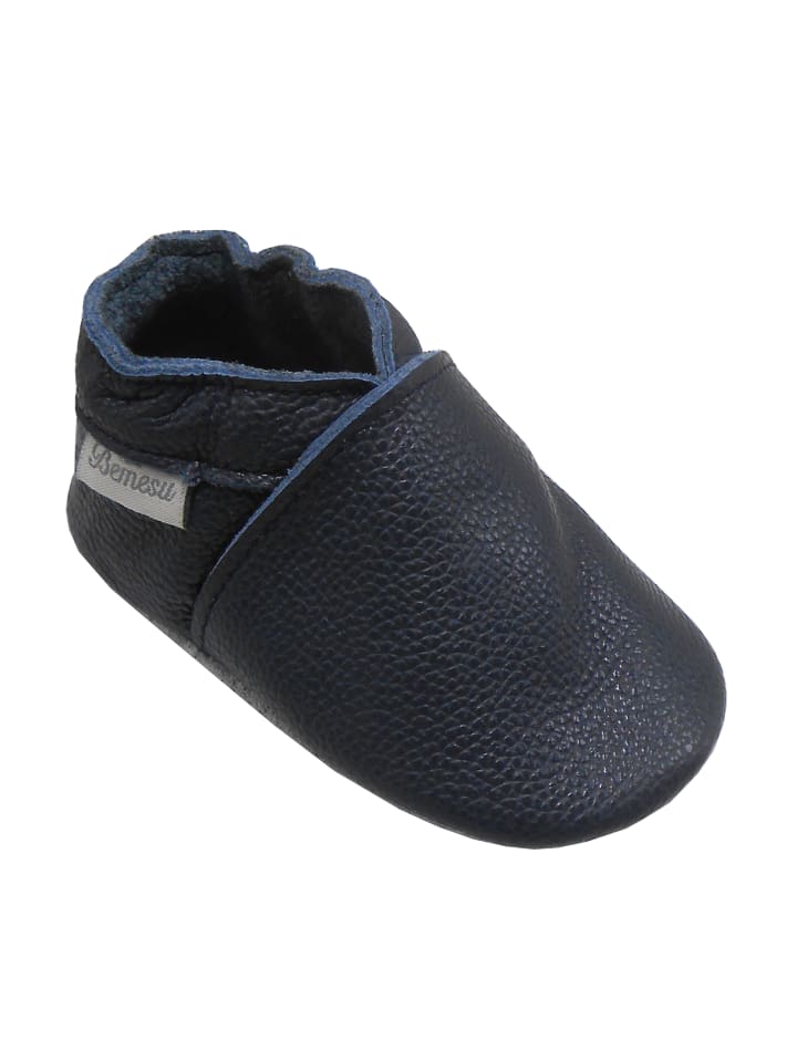 Yalion Leder-Krabbelschuhe in Dunkelblau günstig kaufen