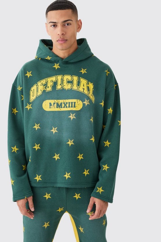Oversize Trainingsanzug mit Kapuze und Official-Print
