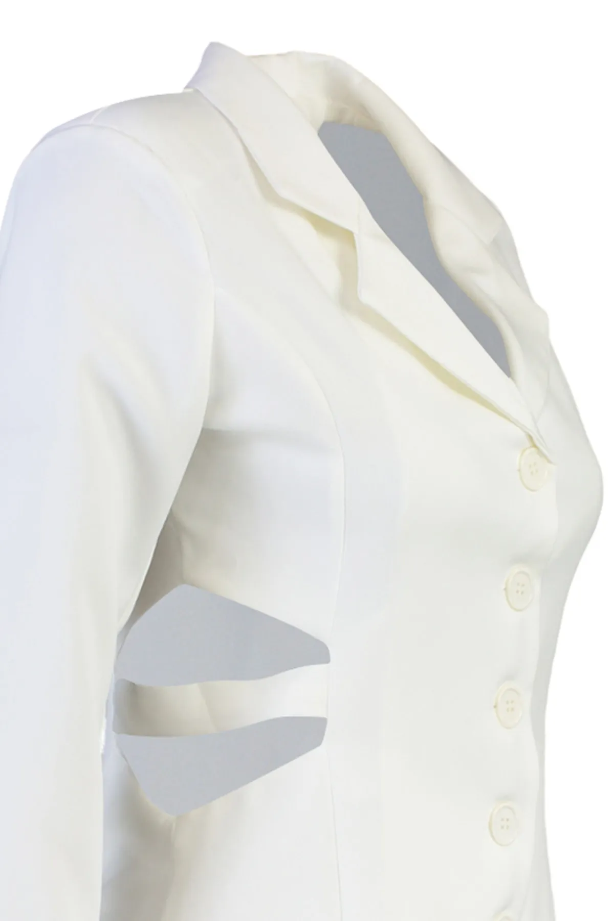 Trendyol Collection  Limitierte Auflage, ecrufarbenes, gewebtes Mini-Jacke mit Ausschnitt und detailliertem gewebtem Kleid TWOAW23EL00910