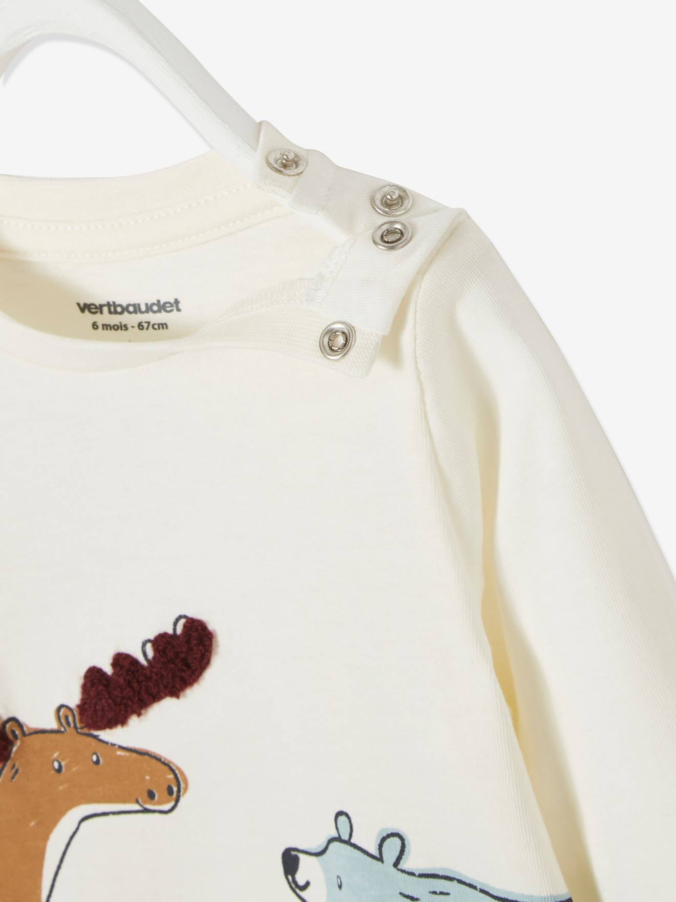 T-shirt bébé garçon animaux sauvages beige
