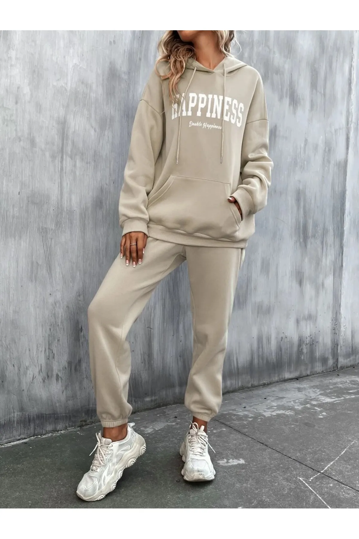 MOONBULL  Sport-Sweatsuit Set - Beige - Regular Fit