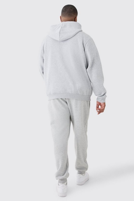 Plus Basic Hoodie mit Reißverschluss in Grau