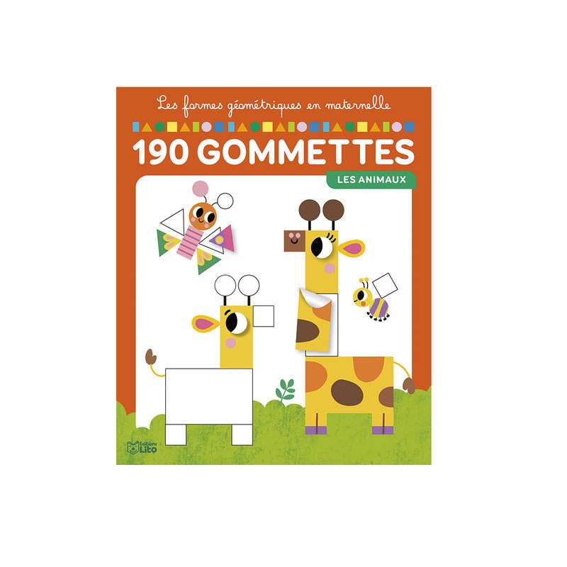 Pochette Les formes géométriques, Les animaux 190 gommettes pour la maternelle - Lito