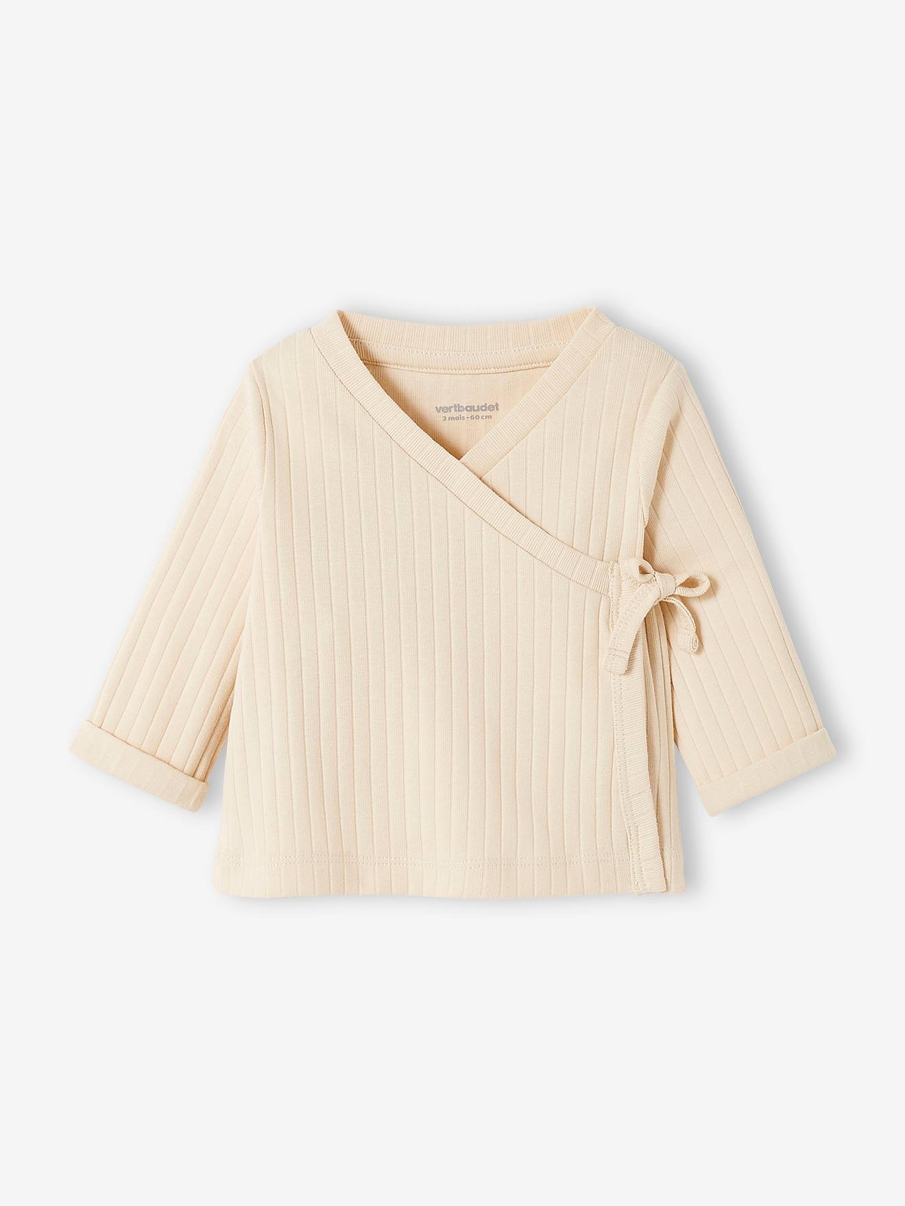 Vertbaudet Baby-Set: Jäckchen & Hose, Rippenjersey - sand
