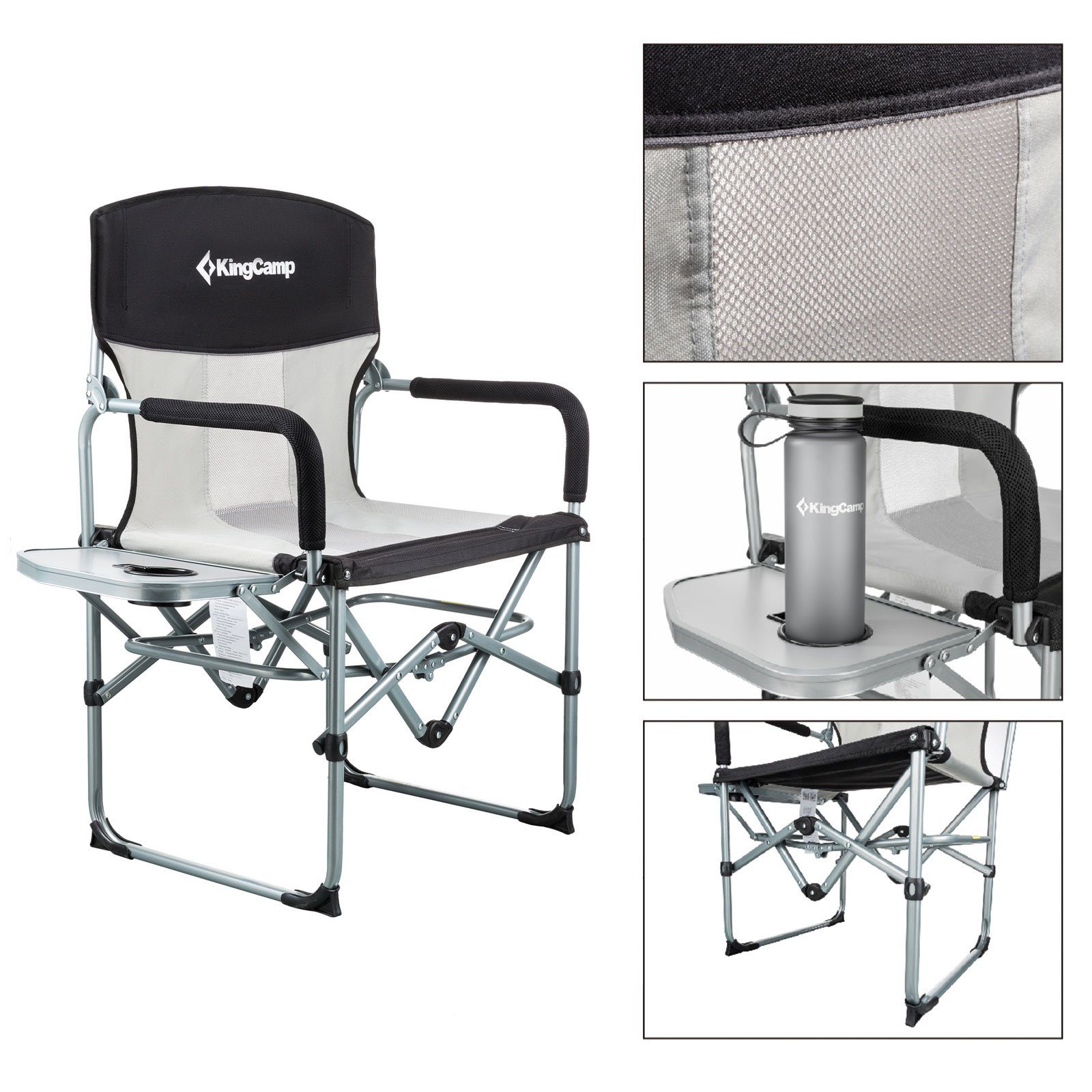 KingCamp Campingstuhl Camping Falt Stuhl Director Klapp, Sessel Garten Outdoor Armlehne 136 kg