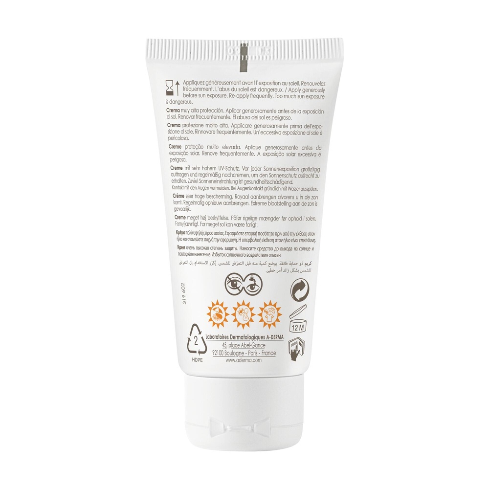 A-Derma PROTECT Crème très haute protection 50+40ml Crème solaire