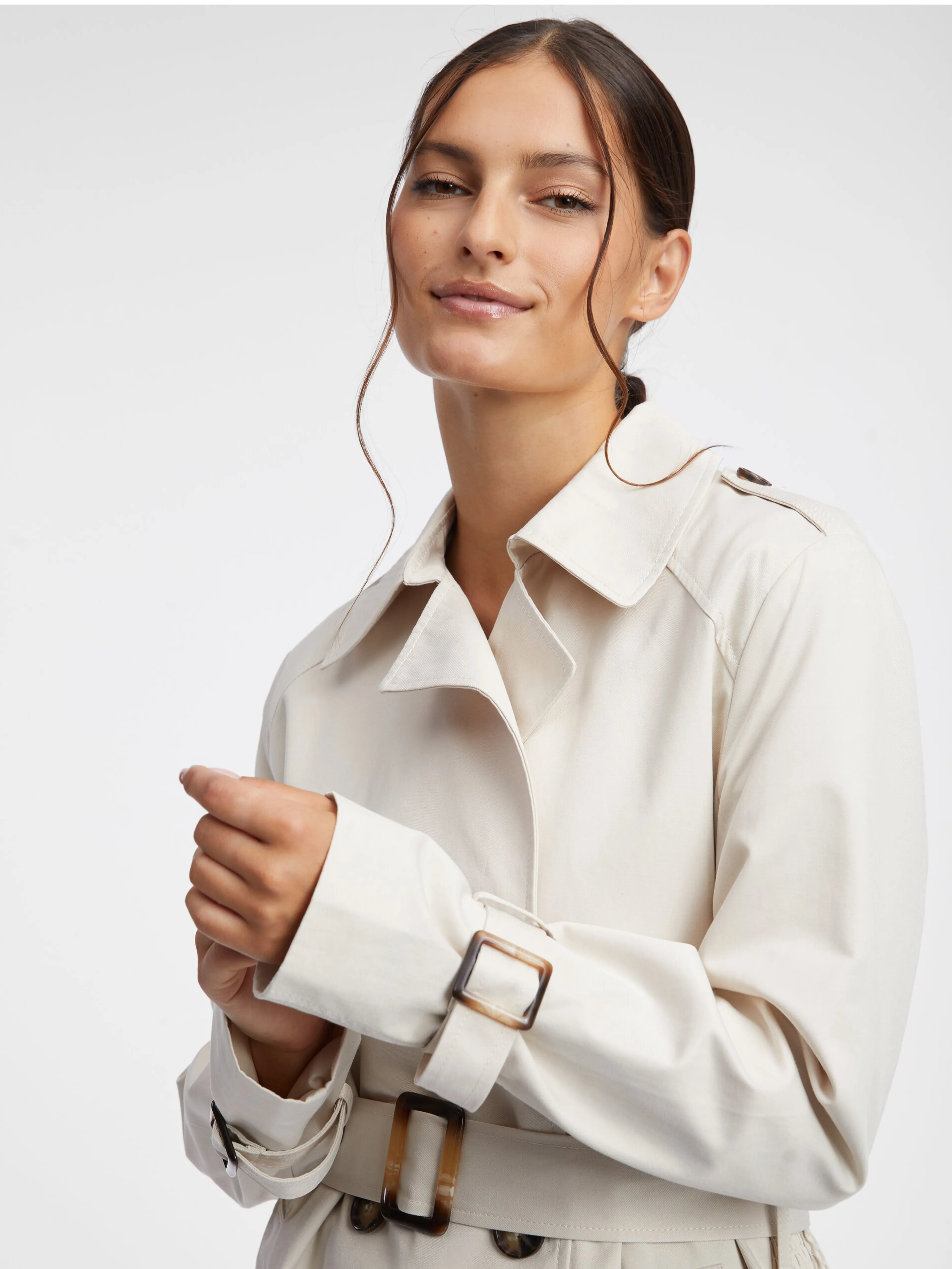 Cremefarbener Damen-Trenchcoat ORSAY
