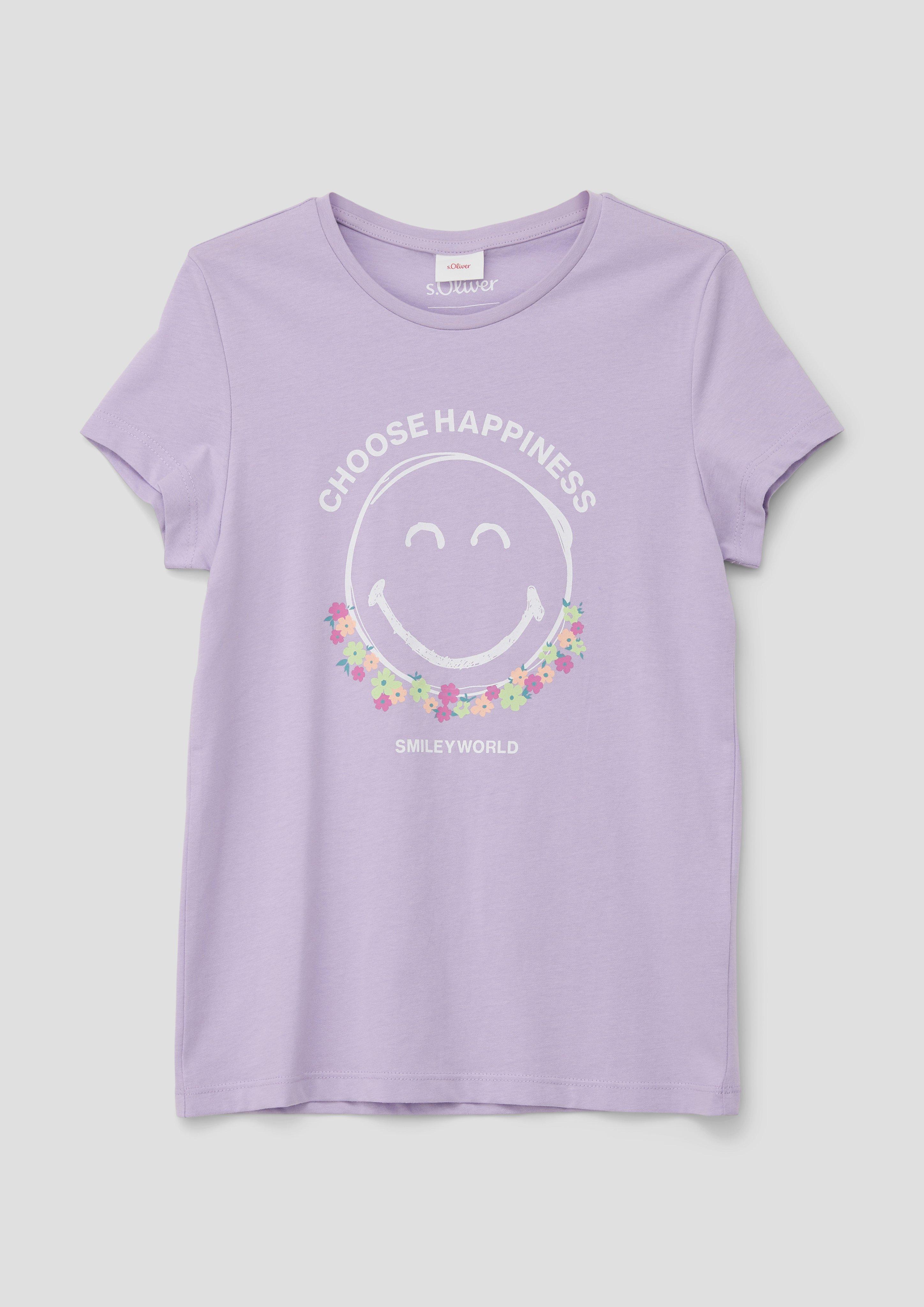 Baumwolljerseyshirt mit Smiley-Frontprint  2142434-4704