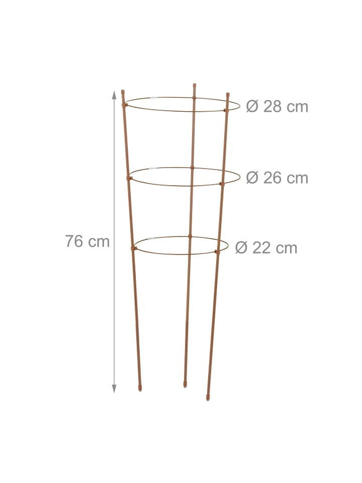 relaxdays 2 x Rankhilfe in Braun - (H)76 x Ø 28 cm günstig kaufen onesize
