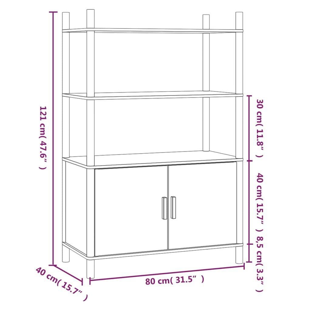 vidaXL Anrichte Highboard Weiß 80x40x121 cm Holzwerkstoff