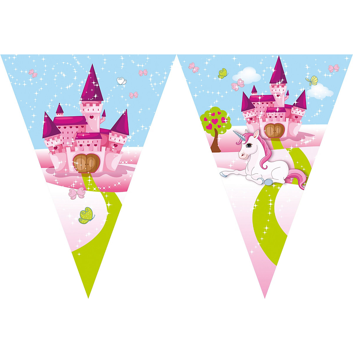 Girlande Wimpelkette Unicorn, 2,3 m