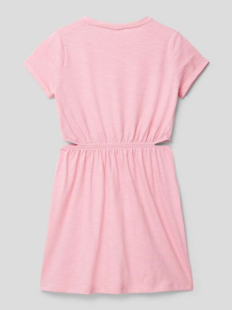 Kleid mit Motiv-Prints und Cut Outs in rosa